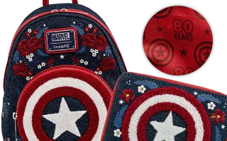 Collection Loungefly 80ème Anniversaire Bouclier Floral / 80th Anniversary Floral Shield Captain America [Marvel]