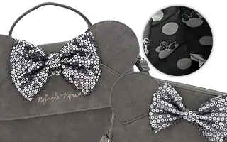 Collection Loungefly Minnie Mouse Gris avec Nœud Sequin / Minnie Mouse Sequin Bow Mickey Mouse [Disney]
