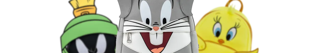 Mini sac à dos Warner Bros 100 ans Looney Tunes &amp; Scooby-Doo Glow Loungefly LF-WBBK0015 pas cher