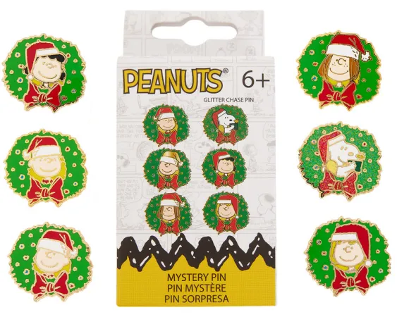 Boîte Mystère Pins Snoopy &amp; Gang Couronne de Noël Loungefly