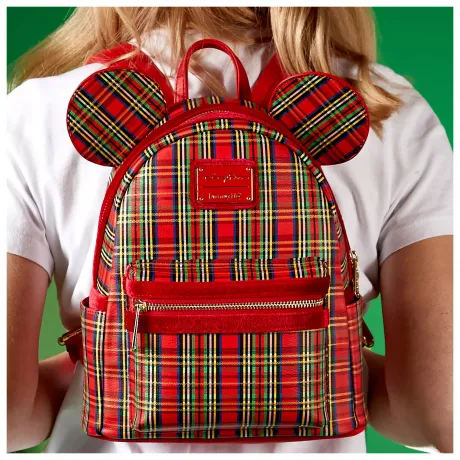 Mini sac à dos à carreaux Mickey Mouse Loungefly