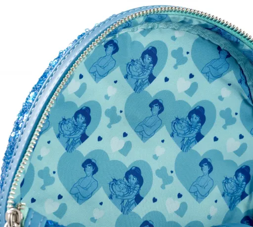 Mini sac à dos Aladdin et Jasmine Sequin Bleu Loungefly