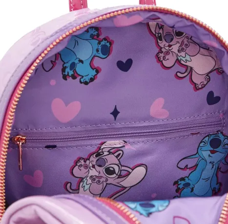 Mini sac à dos Angel &amp; Stitch Cœur Loungefly