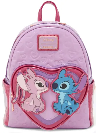 Mini sac à dos Angel &amp; Stitch Cœur Loungefly