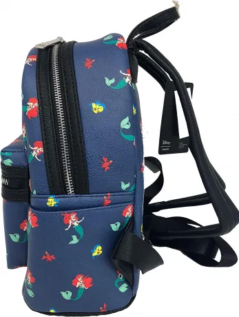 Mini sac à dos Ariel, Polochon et Sébastien Impression Intégrale Loungefly