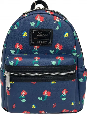 Mini sac à dos Ariel, Polochon et Sébastien Impression Intégrale Loungefly