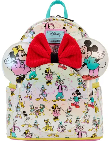 Mini sac à dos avec Serre-tête Disney 100 Mickey et ses Amis Iridescent impression Intégrale Loungefly