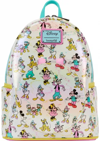Mini sac à dos avec Serre-tête Disney 100 Mickey et ses Amis Iridescent impression Intégrale Loungefly