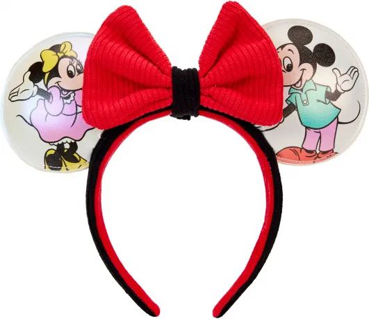 Mini sac à dos avec Serre-tête Disney 100 Mickey et ses Amis Iridescent impression Intégrale Loungefly