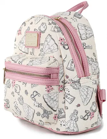 Mini sac à dos Belle Impression Intégrale Crème Loungefly