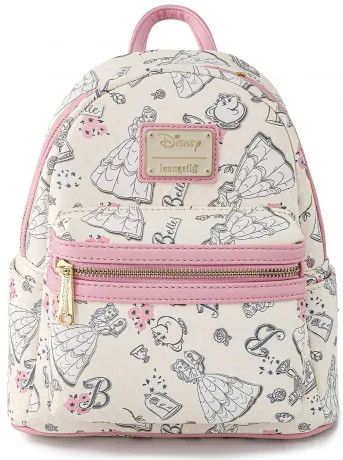 Mini sac à dos Belle Impression Intégrale Crème Loungefly