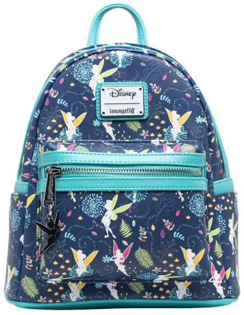 Mini sac à dos Bleu Sarcelle Fée Clochette Impression Intégrale Glow Loungefly