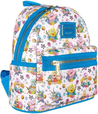 Mini sac à dos Bob l&#039;éponge Tatouages Impression Intégrale Loungefly