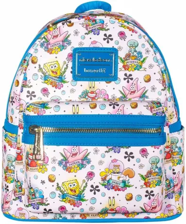 Mini sac à dos Bob l&#039;éponge Tatouages Impression Intégrale Loungefly
