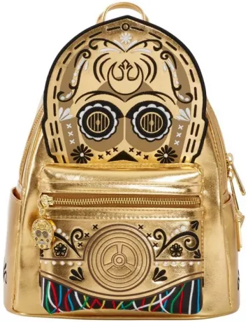 Mini sac à dos C3PO Brodé Fêtes des Morts Cosplay Loungefly