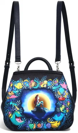 Mini sac à dos convertible Ariel sous le Clair de Lune de la Mer Loungefly