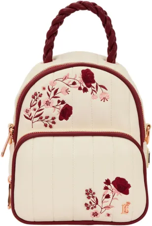 Mini sac à dos Convertible Crème et fleurs rouges Loungefly
