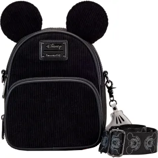 Mini sac à dos Convertible Sac à Bandoulière Disney 100 Mickey Mouse Velours Côtelé Loungefly