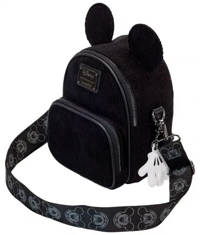 Mini sac à dos Convertible Sac à Bandoulière Disney 100 Mickey Mouse Velours Côtelé Loungefly