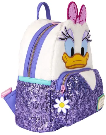 Mini sac à dos Daisy Duck 85ème Anniversaire Sequin Peluche Cosplay Loungefly