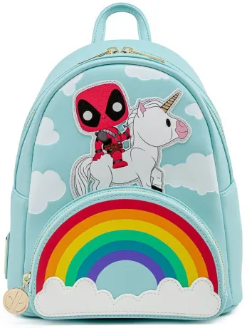 Loungefly Deadpool Marvel Mini sac a dos Deadpool 30eme Anniversaire Licorne Arc en ciel Pop by Loungefly pas cher Flytopia