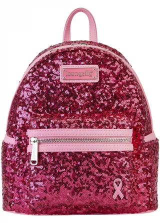 Mini sac à dos Fondation pour la Recherche sur le Cancer du Sein Sequin avec Ruban Rose Loungefly