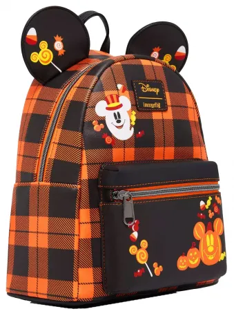 Mini sac à dos Halloween Plaid Oreilles de Mickey Loungefly