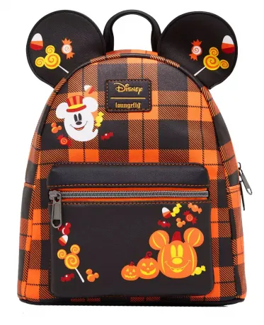 Mini sac à dos Halloween Plaid Oreilles de Mickey Loungefly
