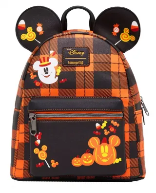 Mini sac à dos Halloween Plaid Oreilles de Mickey Loungefly
