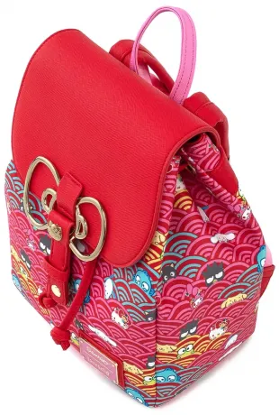 Mini sac à dos Hello Kitty 60ème Anniversaire Vague Rose et Nœud Or Loungefly