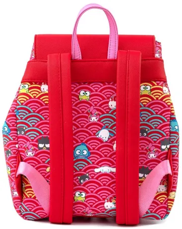 Mini sac à dos Hello Kitty 60ème Anniversaire Vague Rose et Nœud Or Loungefly