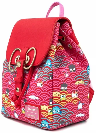 Mini sac à dos Hello Kitty 60ème Anniversaire Vague Rose et Nœud Or Loungefly