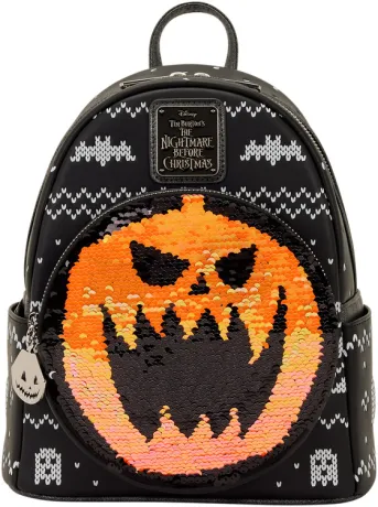 Mini sac à dos Jack Skellington le Roi des Citrouilles Sequin Reversible Loungefly