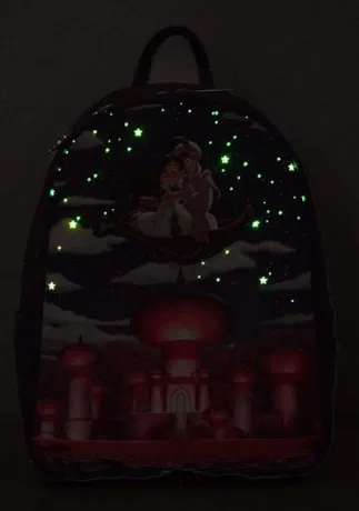 Mini sac à dos Jasmine &amp; Aladdin Tapis Volant Glow Loungefly