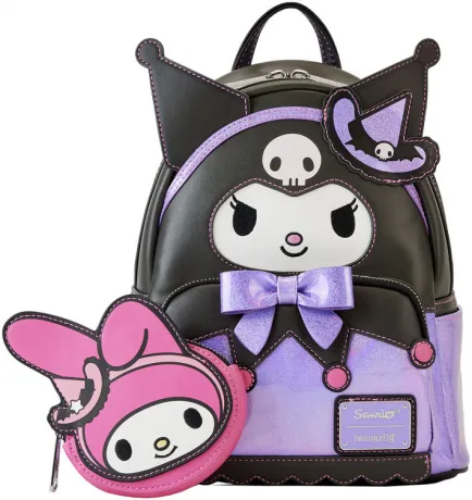 Mini sac à dos Kuromi Sorcière Cosplay avec My Melody Porte-monnaie Loungefly