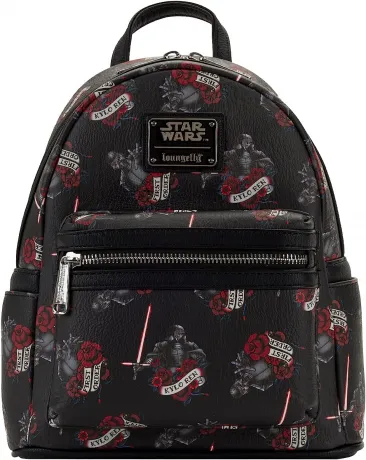 Mini sac à dos Kylo Ren Tatouages Roses Impression Intégrale Loungefly