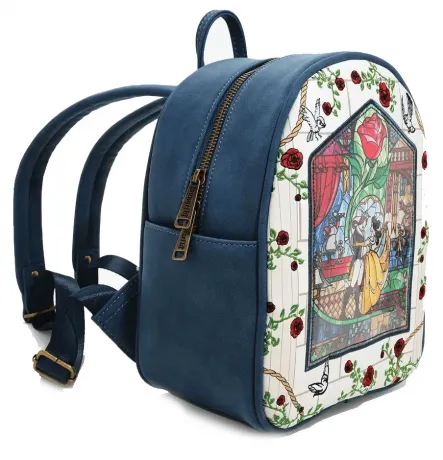 Mini sac à dos La Belle et la Bête Vitrail Loungefly
