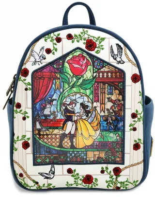 Mini sac à dos La Belle et la Bête Vitrail Loungefly