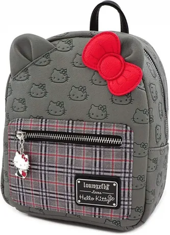 Mini sac à dos Hello Kitty Plaid Gris Loungefly