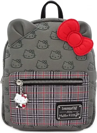 Mini sac à dos Hello Kitty Plaid Gris Loungefly