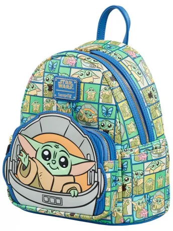 Mini sac à dos Le Mandalorien Grogu Carrés Loungefly