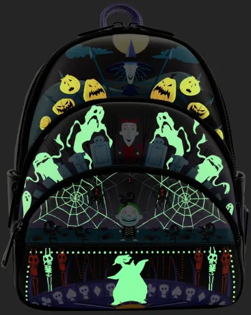 Mini sac à dos L&#039;Étrange Noël de Monsieur Jack Triple Poches Glow Loungefly