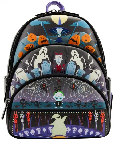 Mini sac à dos L&#039;Étrange Noël de Monsieur Jack Triple Poches Glow Loungefly