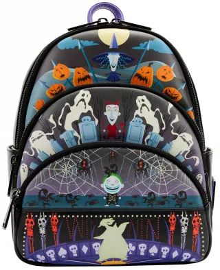 Mini sac à dos L&#039;Étrange Noël de Monsieur Jack Triple Poches Glow Loungefly