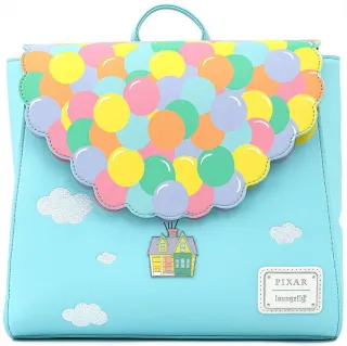 Mini sac à dos Maison de Carl tenue par des Ballons Loungefly