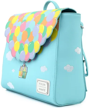 Mini sac à dos Maison de Carl tenue par des Ballons Loungefly