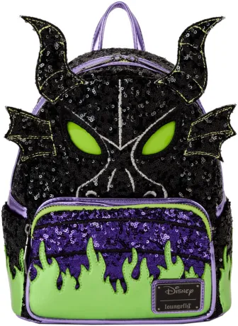 Mini sac à dos Maléfique Dragon Sequin Cosplay Light Up Loungefly