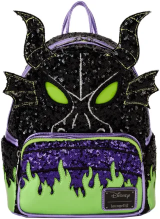 Mini sac à dos Maléfique Dragon Sequin Cosplay Light Up Loungefly