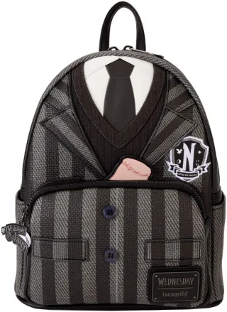 Mini sac à dos Mercredi Addams Uniforme de la Nevermore Academy Cosplay Loungefly