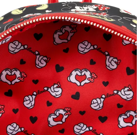Mini sac à dos Mickey et Minnie Mouse Mains en Cœur Loungefly